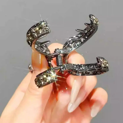 Rhinestone V-Shaped Hair Claw Clip - High Ponytail & Bun Styling Accessory
