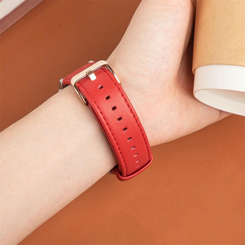 Genuine Leather Strap for Huawei Band 8/9 – Fashionable Watch Band Loop with Clasp for Men & Women