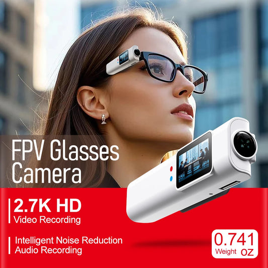 2.7K Glasses Camera – Mini Wearable Outdoor Security Sports DV DVR, WIFI Video Recorder for Driving, Hiking, and Surveillance