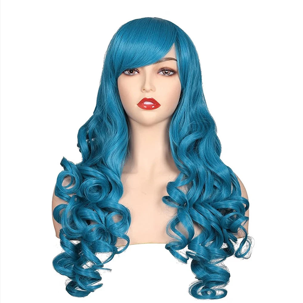 HAIRJOY Women's Long Curly Synthetic Cosplay Wig with 2 Ponytails – Halloween & Party Wig