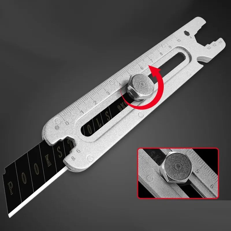 4-in-1 Multifunctional Art Knife Tool – Wallpaper Cutter, Disassembly Tool, Pen Holder, Wrench, Bottle Opener, Ruler for Students