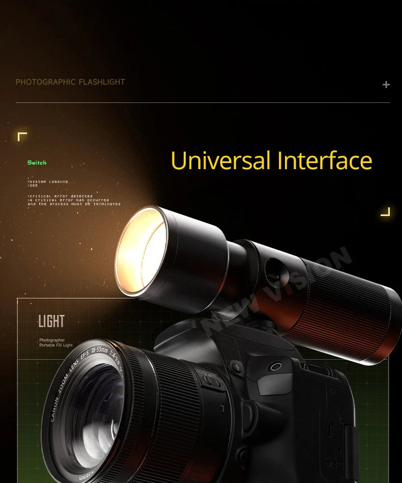 SIDANDE 10W Flashlight with Four Color Projection - 8400mAh Rechargeable Battery, 4 Hours Full-Power Output