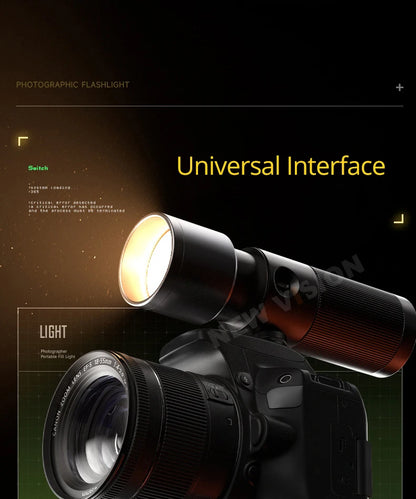 SIDANDE 10W Flashlight with Four Color Projection - 8400mAh Rechargeable Battery, 4 Hours Full-Power Output