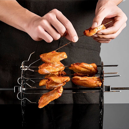 Stainless Steel Oven Grill Cage – Heat-Resistant Non-Stick BBQ Meat Skewer Rotisserie Kebab Maker
