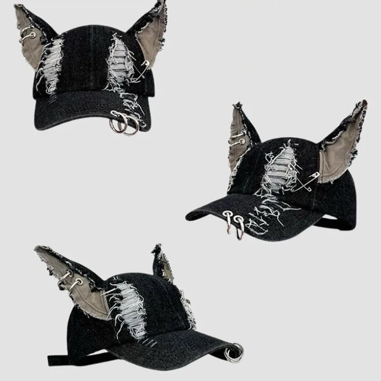NEW Y2K Hot Girl Graffiti Baseball Cap – Rabbit Ears Cowboy Hip Hop Hat for Men & Women, Party Team Style