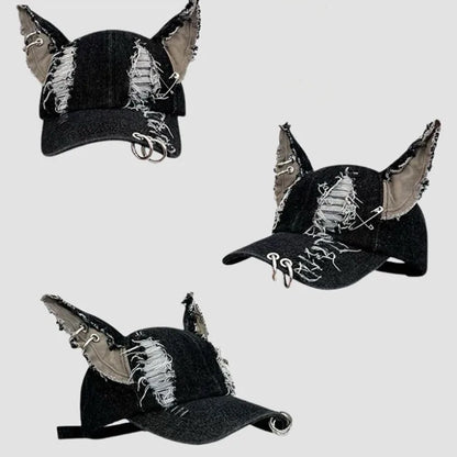 NEW Y2K Hot Girl Graffiti Baseball Cap – Rabbit Ears Cowboy Hip Hop Hat for Men & Women, Party Team Style