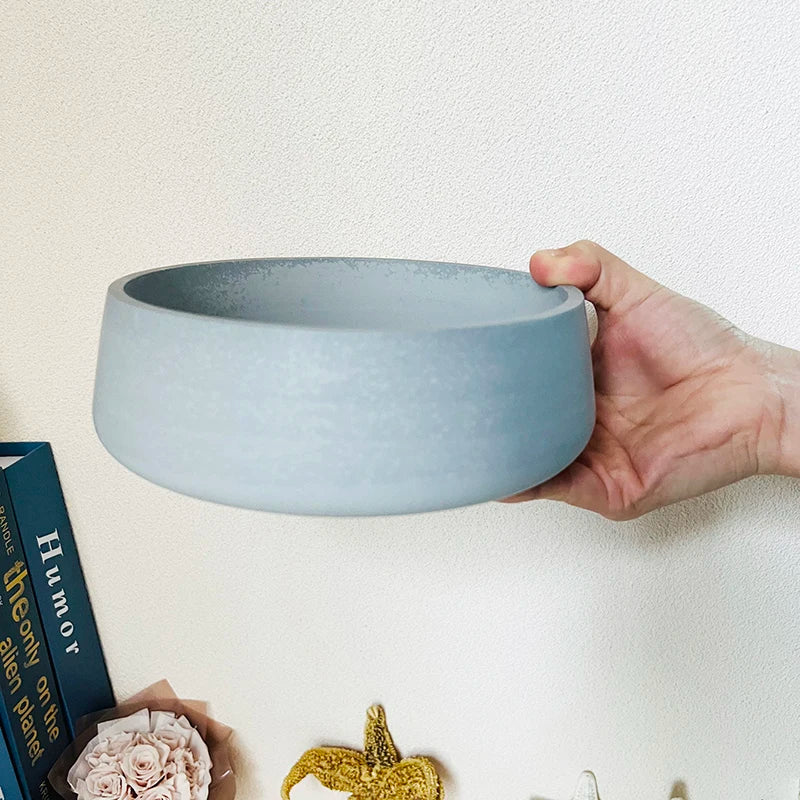 Round Bowl Cement Candle Cup Vessel Mold | Large Terrazzo Candle Bowl Silicone Concrete Mold | Handmade Flowerpot Clay Mold