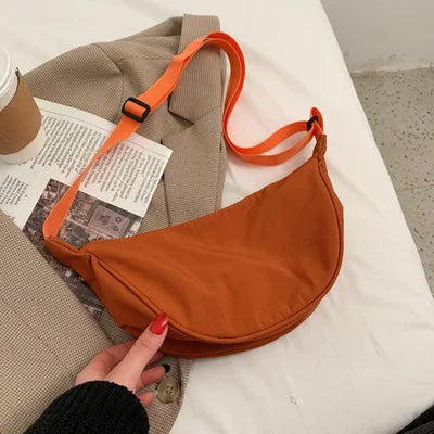 Upgraded Women's Messenger Bag – Simple Design Nylon Hobo, Small Vintage Shoulder Purse & Cloth Handbag
