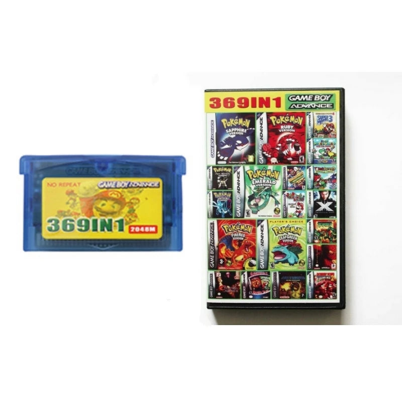 Retro 369-in-1 GBA Game Cartridge – 32-Bit Multi Game Collection English Version for Game Boy Advance SP Console