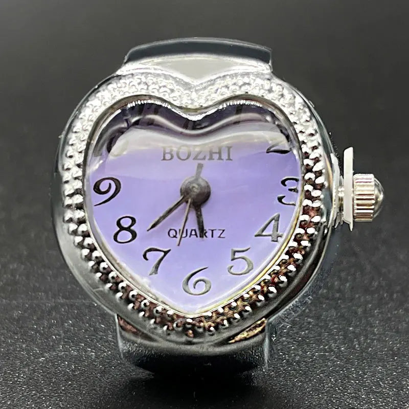 Arabic Digital Ring Watch - Alloy Shell Love Quartz Fashion Timepiece for Men & Women