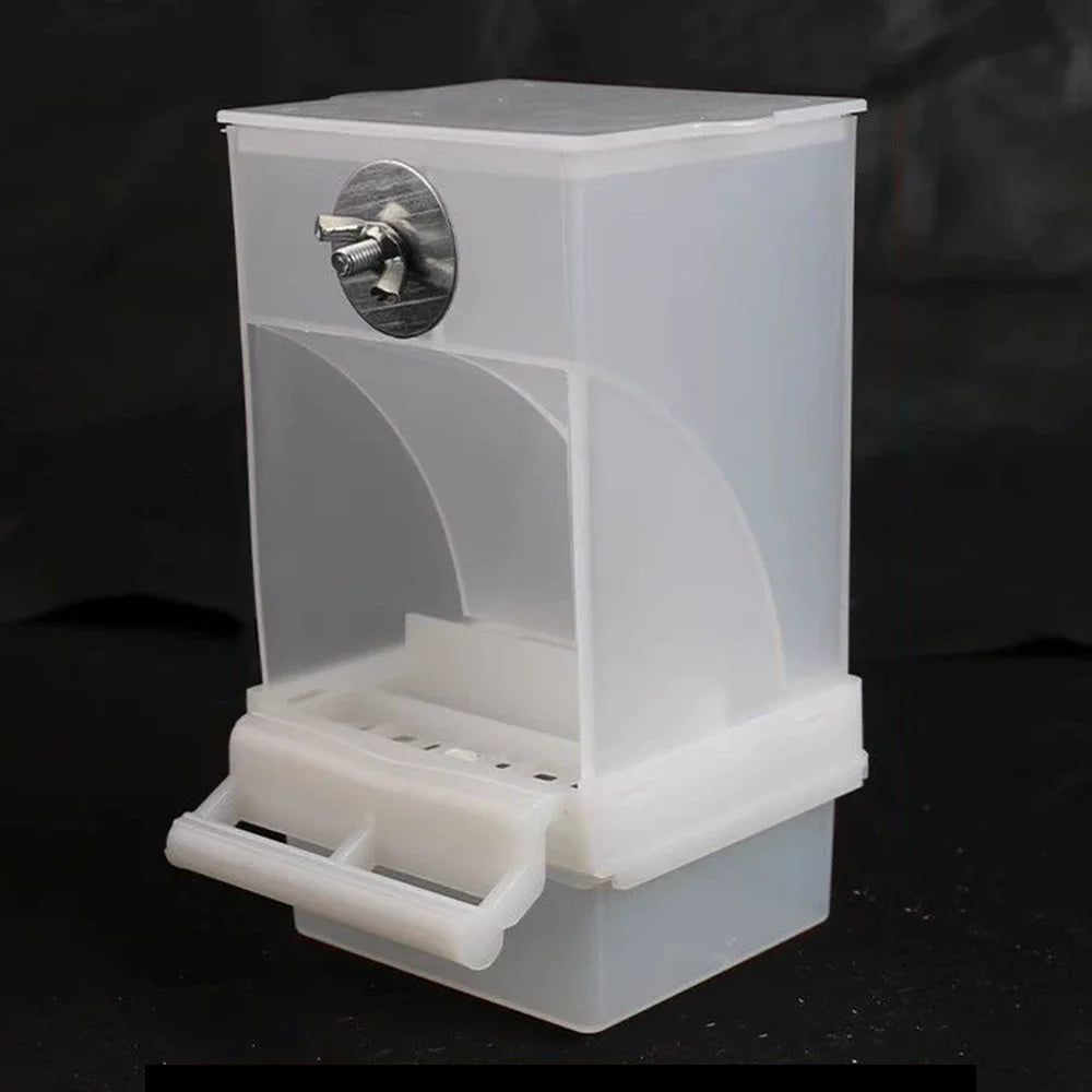 Automatic Bird Cage Feeder - Transparent No-Mess Anti-Spill Food Container for Parrots & Small Pet Birds