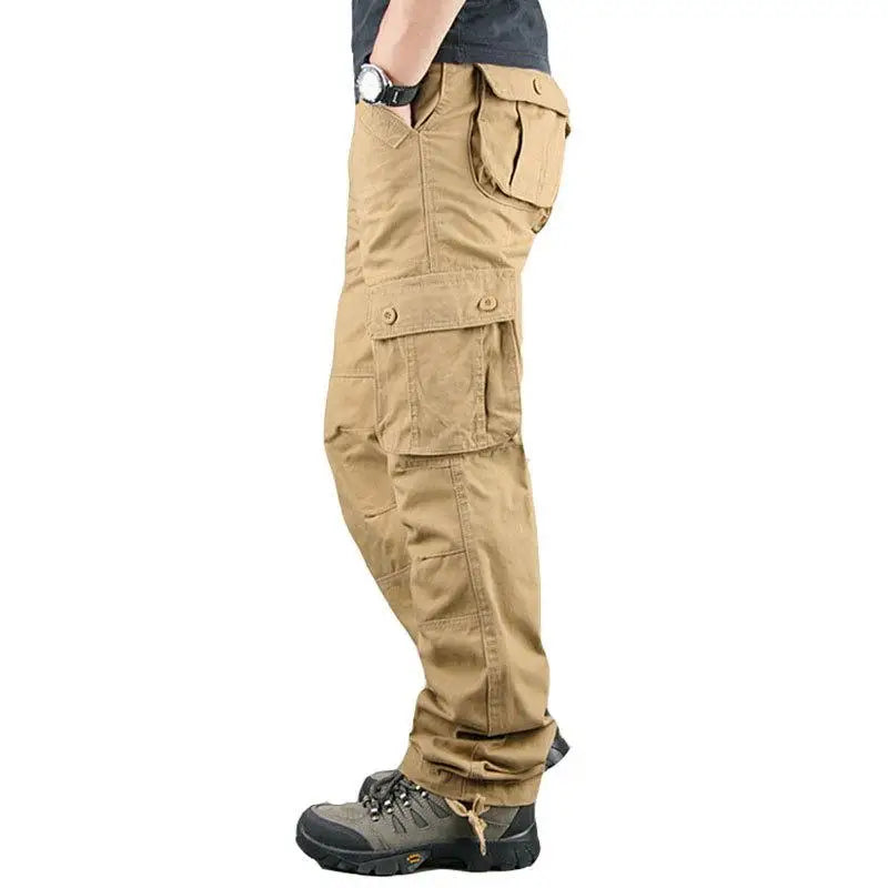 Men’s Tactical Cargo Pants - Cotton Outdoor Work Trousers Camo Hiking Pants Multi-Pocket Casual Military Style