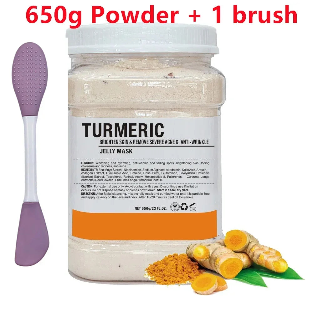 650g Chamomile Hyaluronic Acid Jelly Mask – Rose Moisturizing Facial Powder with Silicone Brush for Skin Elasticity