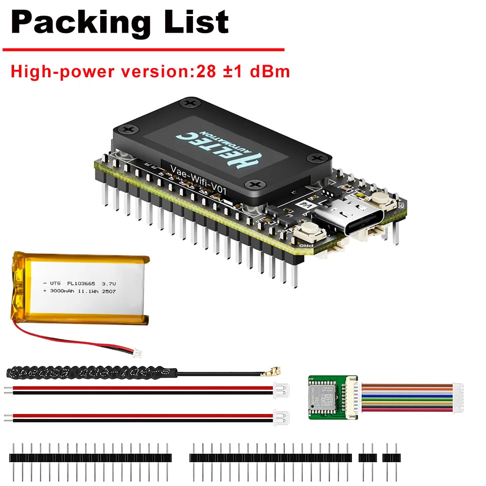 Heltec V4 Meshtastic WiFi LoRa 32 Development Board Kit - ESP32 SX1262, 3000mAh Battery, Soft Antenna, Solar Powered BLE Case Set