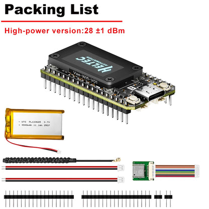 Heltec V4 Meshtastic WiFi LoRa 32 Development Board Kit - ESP32 SX1262, 3000mAh Battery, Soft Antenna, Solar Powered BLE Case Set