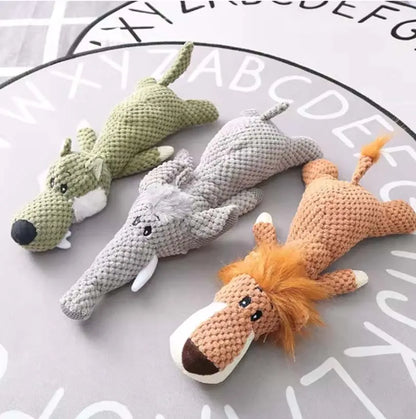 Plush Squeaky Dog Toy - Durable Fleece Chew and Teething Toy for Large Dogs