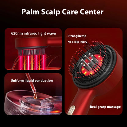 Electric Vibration Scalp Massage Comb with Red Light Therapy for Hair Growth & Anti-Hair Loss, Liquid Oil Applicator for Hair Care