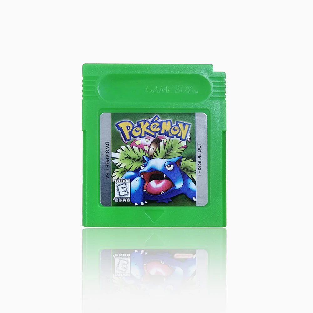 Pokémon GBC 16-Bit Game Cartridges – Red, Blue, Crystal, Gold, Silver, Green & Yellow for Game Boy Color