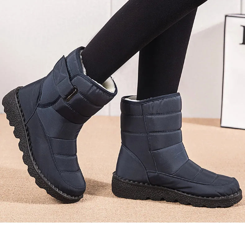 2024 Women's Winter Snow Boots – Waterproof, Warm Fur Ankle Boots in Korean Style