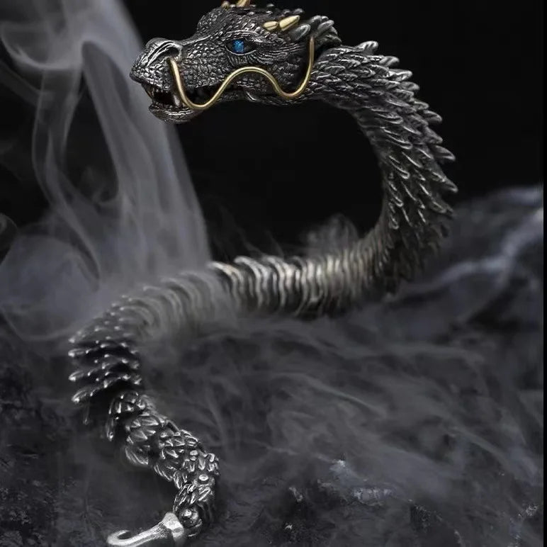 Trendy Dragon Copper Bracelet – Unisex Fashion Loong Metal Bangle, Party & Daily Jewelry Accessories for Women & Men