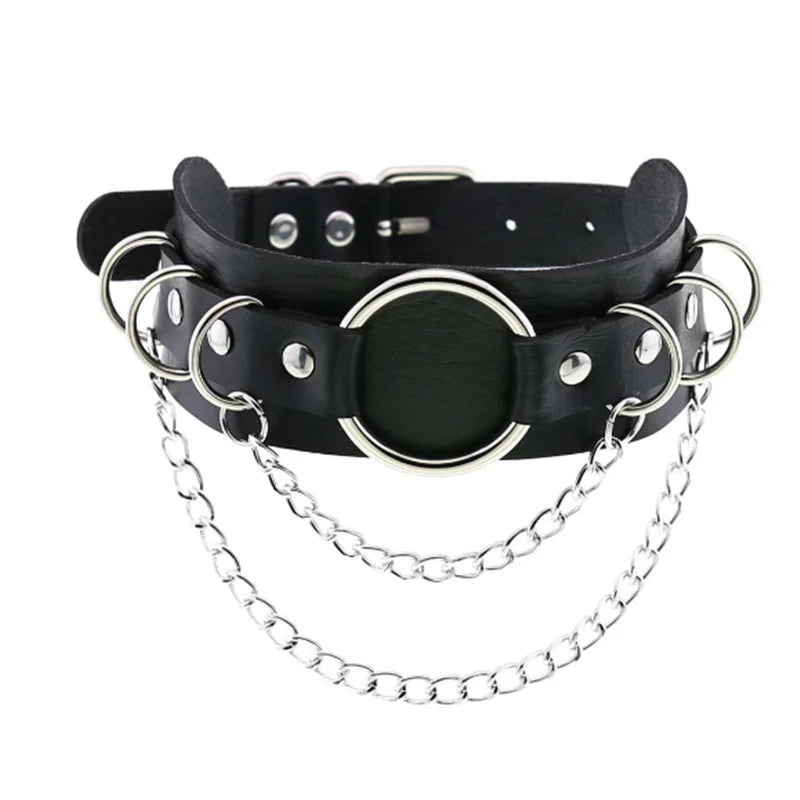 Harajuku Cosplay Rivet Star Punk Rock Gothic Collar — Sexy PU Leather Heart Cross Spike Choker Jewelry for Women
