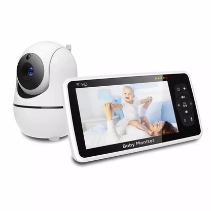 5" Video Baby Monitor with Camera & Audio – 4X Zoom, 22Hr Battery, 1000ft Range, 2-Way Talk, Temperature Sensor & Lullaby Functions