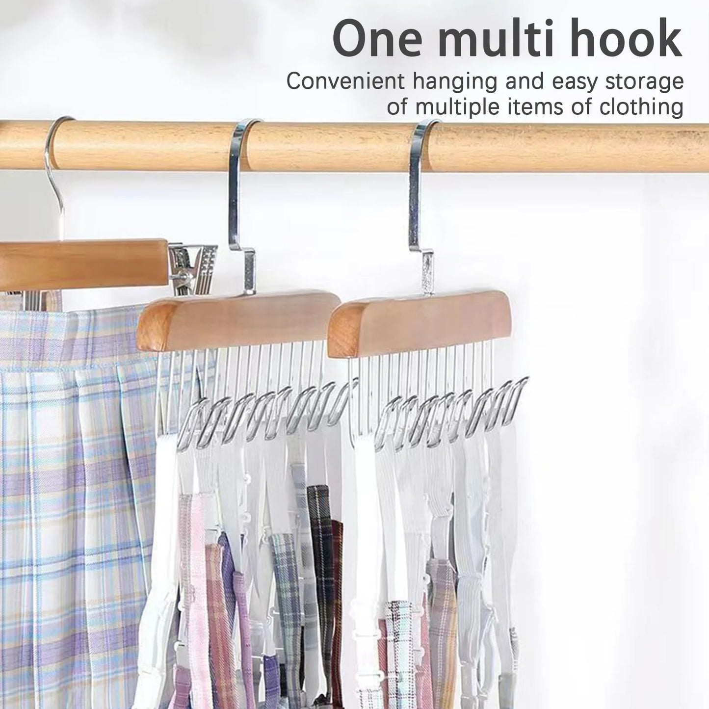 Multi-Hook Bra and Accessory Hanger - Versatile Wardrobe Organizer for Women's Bras, Scarves, Ties, and Belts