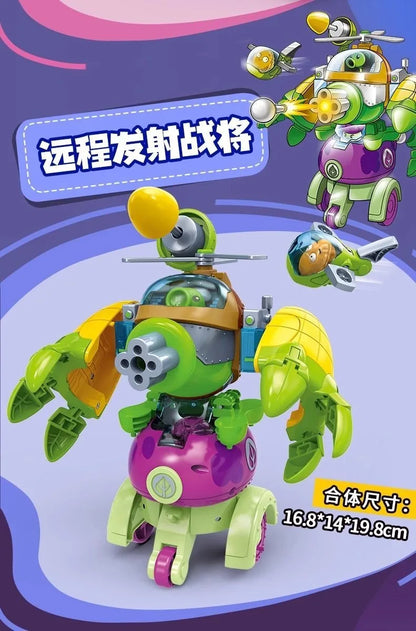 2025 Plants vs. Zombies Action Figure Set – Robot Sunflower, Cactus & Corn PVC Deformation Toys for Kids Gift
