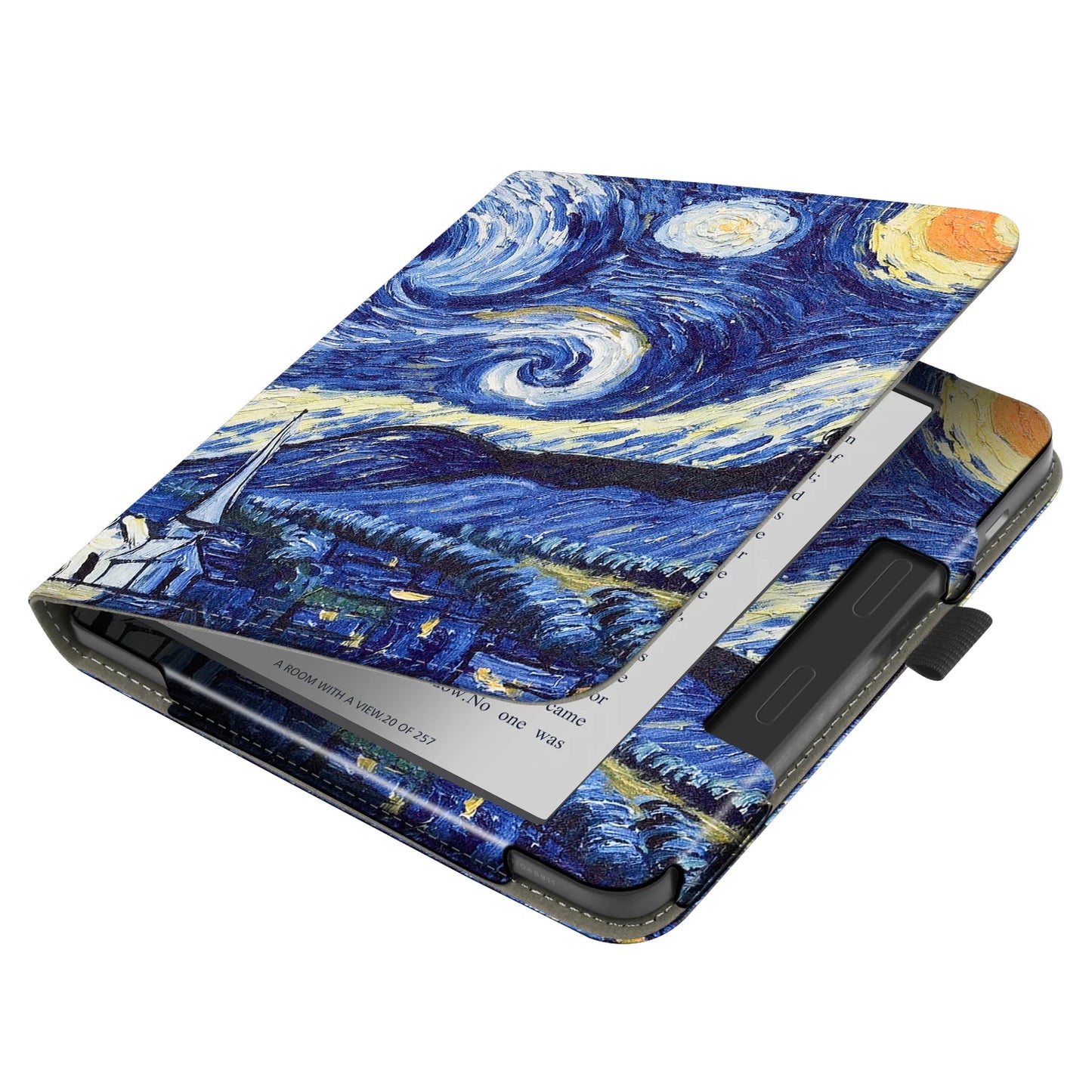 KOBO Libra 7" Leather Case – Hand Strap, Stand & Card Slot Cover for Libra Colour, Libra 2, Libra H2O (N428/N418/N873)