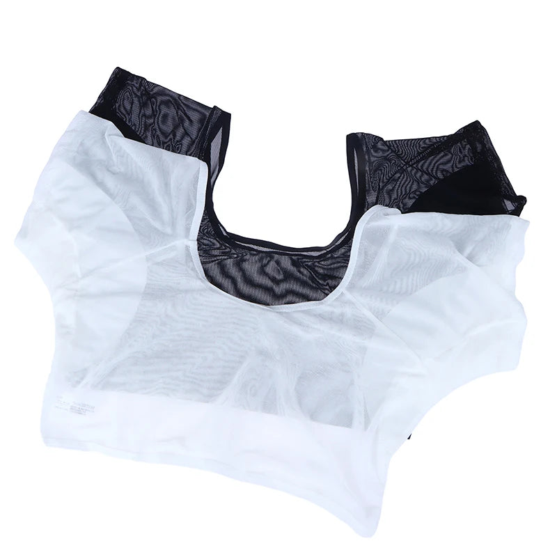 Underarm Sweat Pads T-Shirt Vest – Washable Armpit Sweat Proof Protectors for Women & Girls, Anti-Perspiration Comfort Clothing Inserts