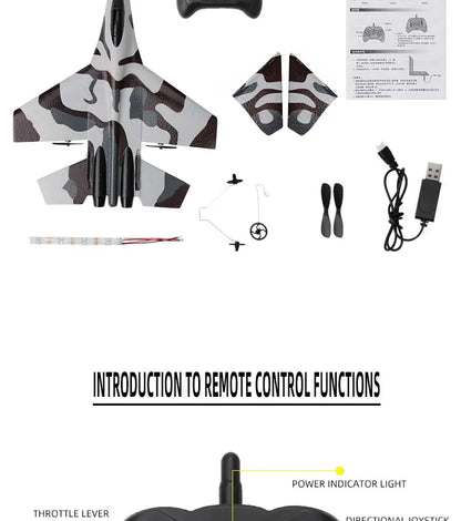 RC SU-35 Foam Fighter Jet – 2.4G Remote Control Glider Airplane Toy for Kids & Boys