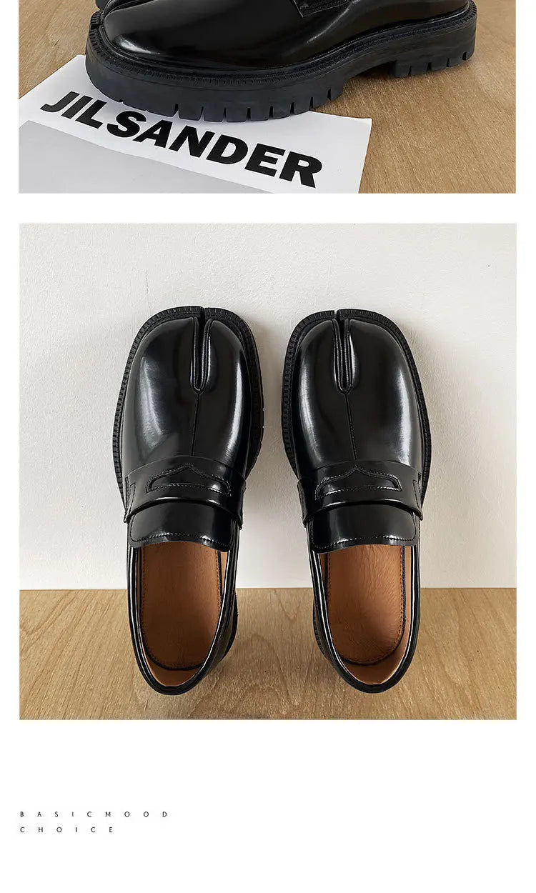 CHMURY Tabi Loafers — Men & Women Split Toe Casual Shoes, Thick Sole Patent Leather 2024