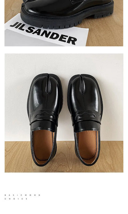 CHMURY Tabi Loafers — Men & Women Split Toe Casual Shoes, Thick Sole Patent Leather 2024