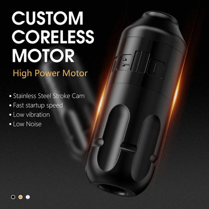 Ambition Stroke 4.0mm Rotary Tattoo Machine with Coreless Motor, 33mm Grip, RCA Interface, Permanent Makeup Pen for Body Art