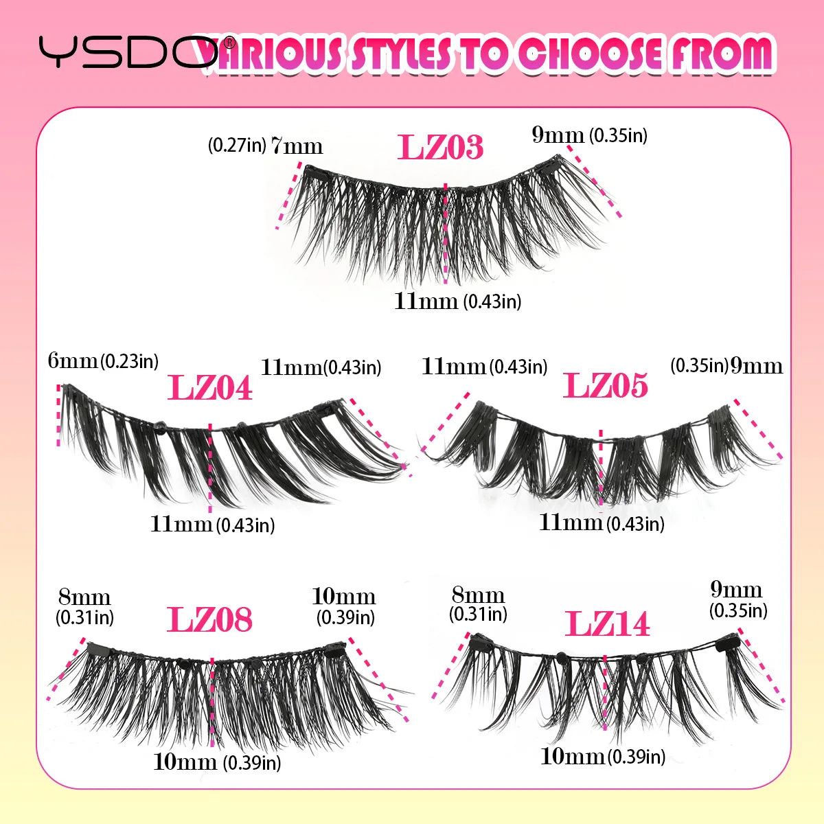 YSDO Winged Magnetic 3D Mink Eyelashes – Reusable Long-Lasting False Lashes, No Glue Needed with Tweezers for Makeup