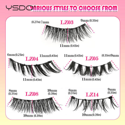 YSDO Winged Magnetic 3D Mink Eyelashes – Reusable Long-Lasting False Lashes, No Glue Needed with Tweezers for Makeup