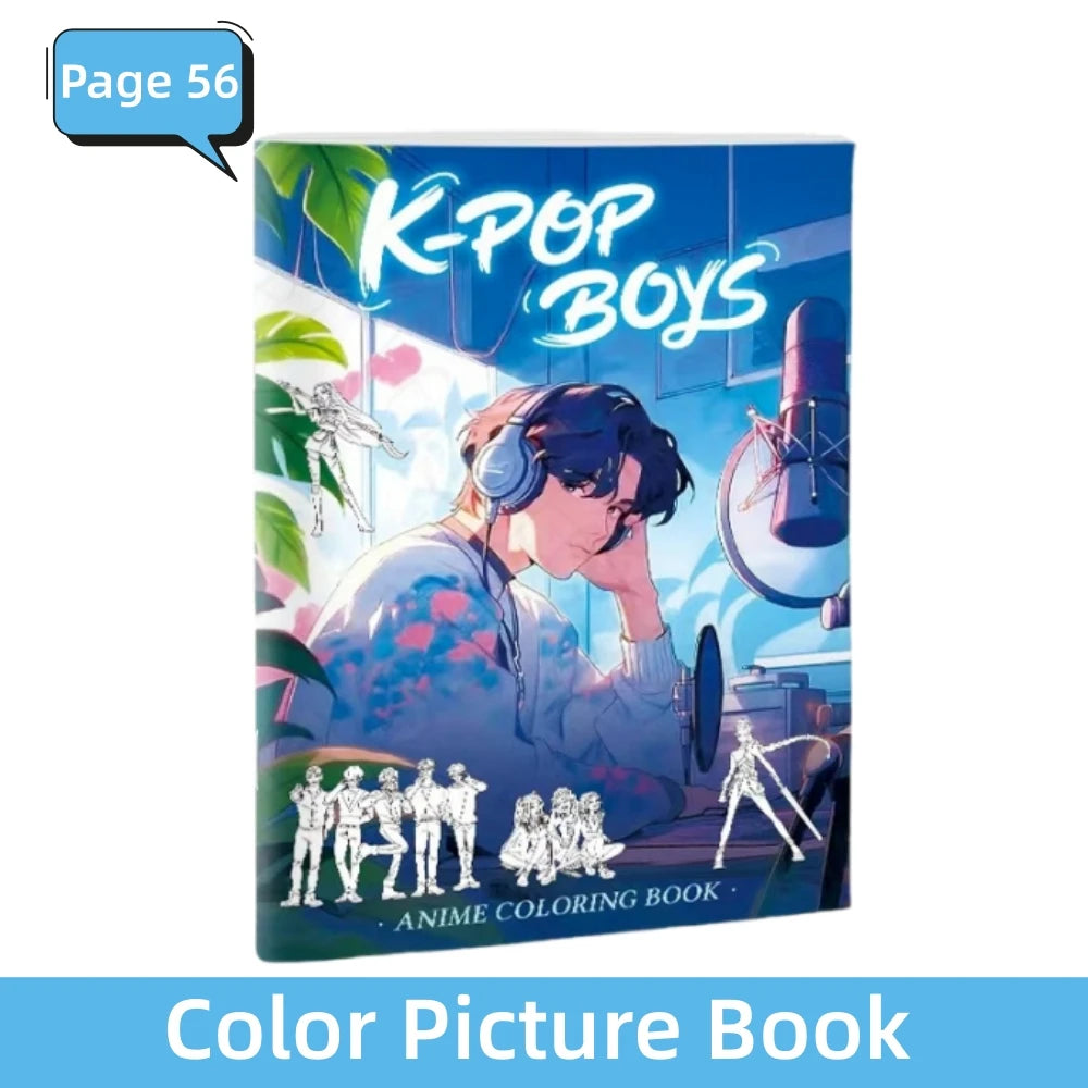 2025 KPop Demon Hunter Coloring Book – Line Drawing Picture Book, Painting Activity for Kids, Birthday Gift