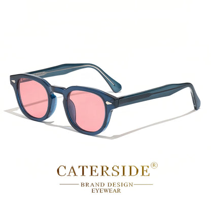 CATERSIDE Retro Round Sunglasses — Luxury Punk Pin Temple Shades for Men & Women, Sports, Leisure & Party UV400 Eyewear