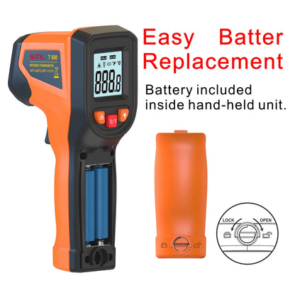 Handheld Infrared Thermometer - Heat Temperature Tester for Cooking, Pizza Oven, Grill & Engine - Laser Surface Temp Read