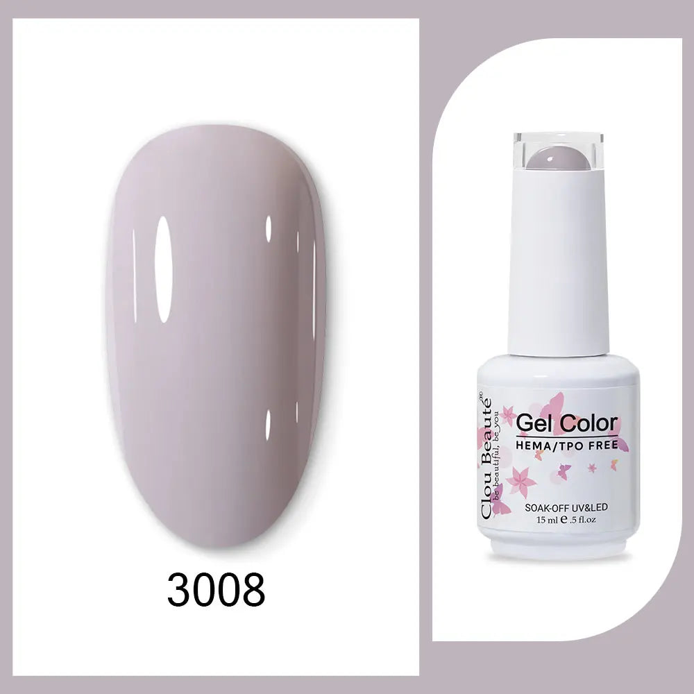 Clou Beaute 15ml Gel Nail Polish Set – Red Black White Green Neon UV Soak-Off Semi-Permanent Nail Varnish Base & Velvet Top Coat