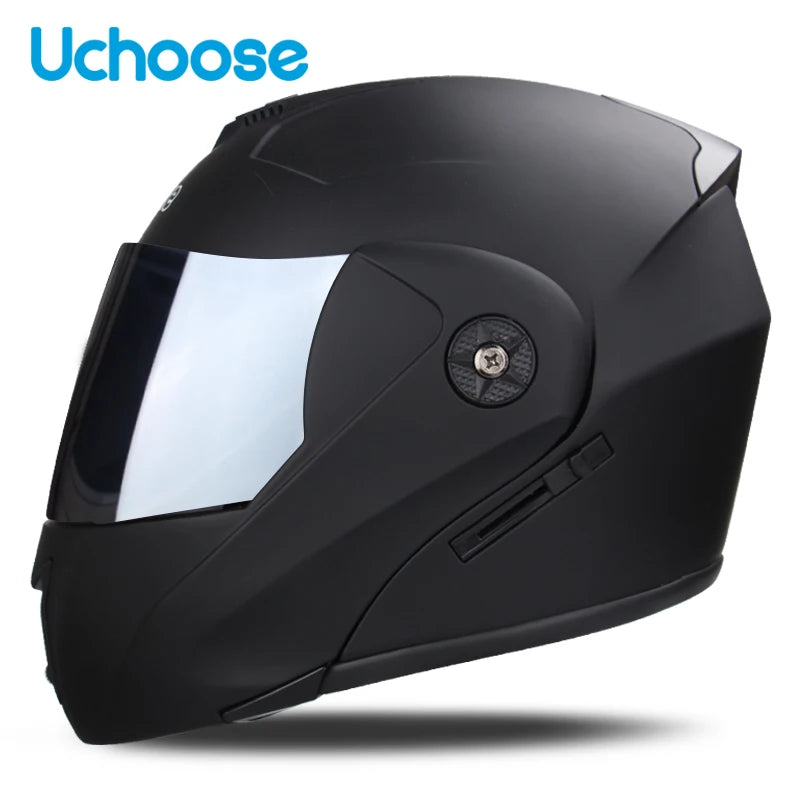 2024 Unisex Modular Motorcycle Helmet – Full Face Flip-Up Dual Lens Racing Helmet for Men & Women