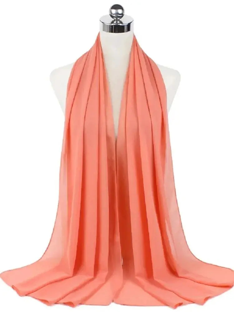 Women’s Solid Chiffon Instant Hijab – Ready-to-Wear Islamic Scarf, Muslim Shawl & Arab Head Wrap