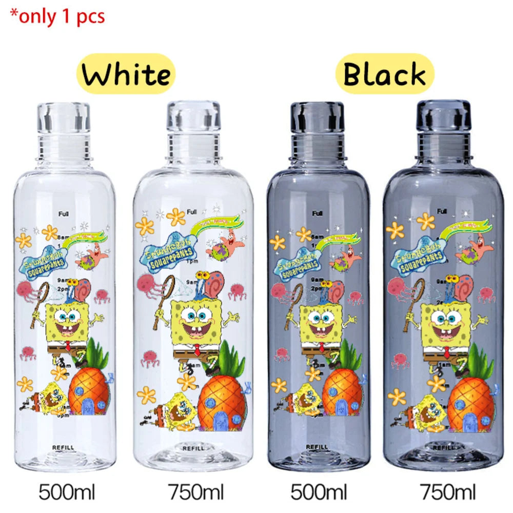 SpongeBob Graduated Water Cup - 500ml/750ml BPA-Free Plastic Bottle