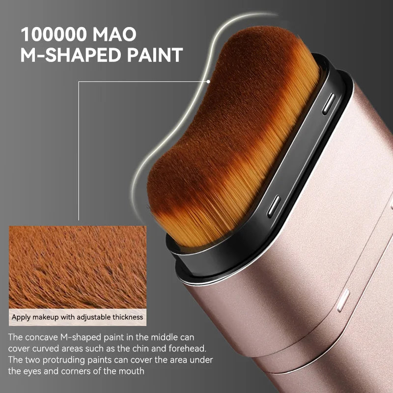 Clear & Moisturizing Double-Ended Foundation — Lightweight Hydrating Makeup with Natural Glow, Built-In Brush, Radiance & Waterproof Formula