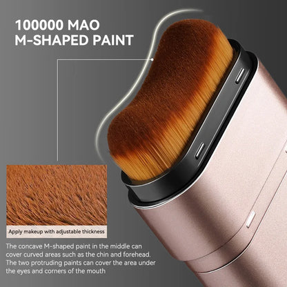 Clear & Moisturizing Double-Ended Foundation — Lightweight Hydrating Makeup with Natural Glow, Built-In Brush, Radiance & Waterproof Formula