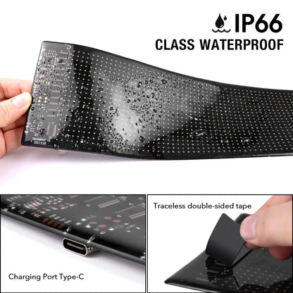 Flexible RGB LED Pixel Matrix Display - Programmable Scrolling Sign for Car, Shop Advertising, Events & Festive Displays