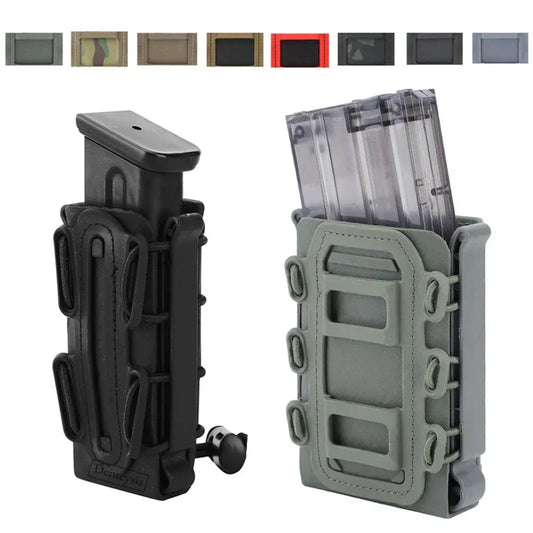 5.56mm & 7.62mm Tactical Fast Mag Pouch - MOLLE Belt Clip Soft Shell Rifle & 9mm Magazine Carrier