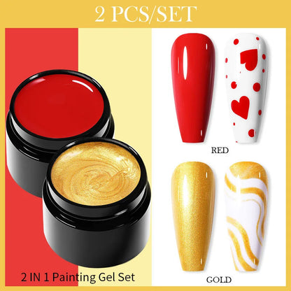 BORN PRETTY Spider Wire Gel Nail Polish 5ml - Flower Drawing & Creative Point-to-Line Nail Art Gel Varnish