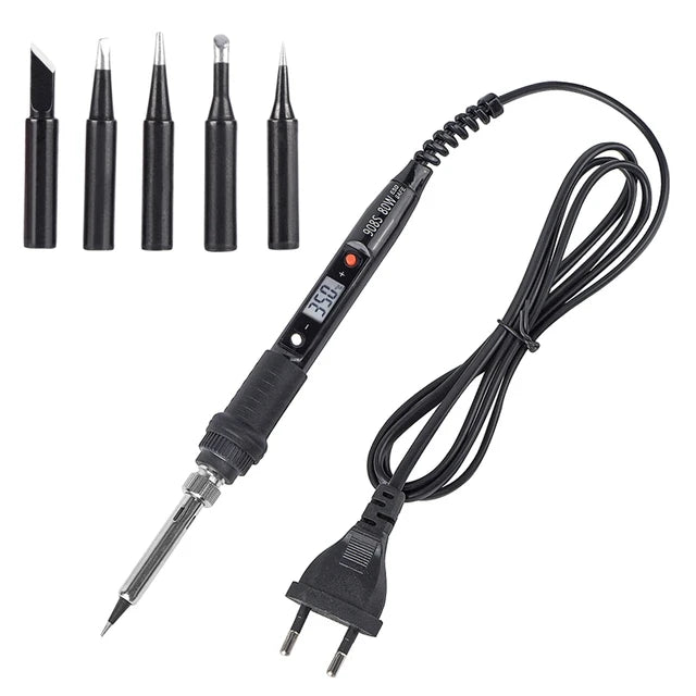 JCD Electric Soldering Iron - 60W/80W Adjustable Temperature Digital Display Welding Repair Tool Kit