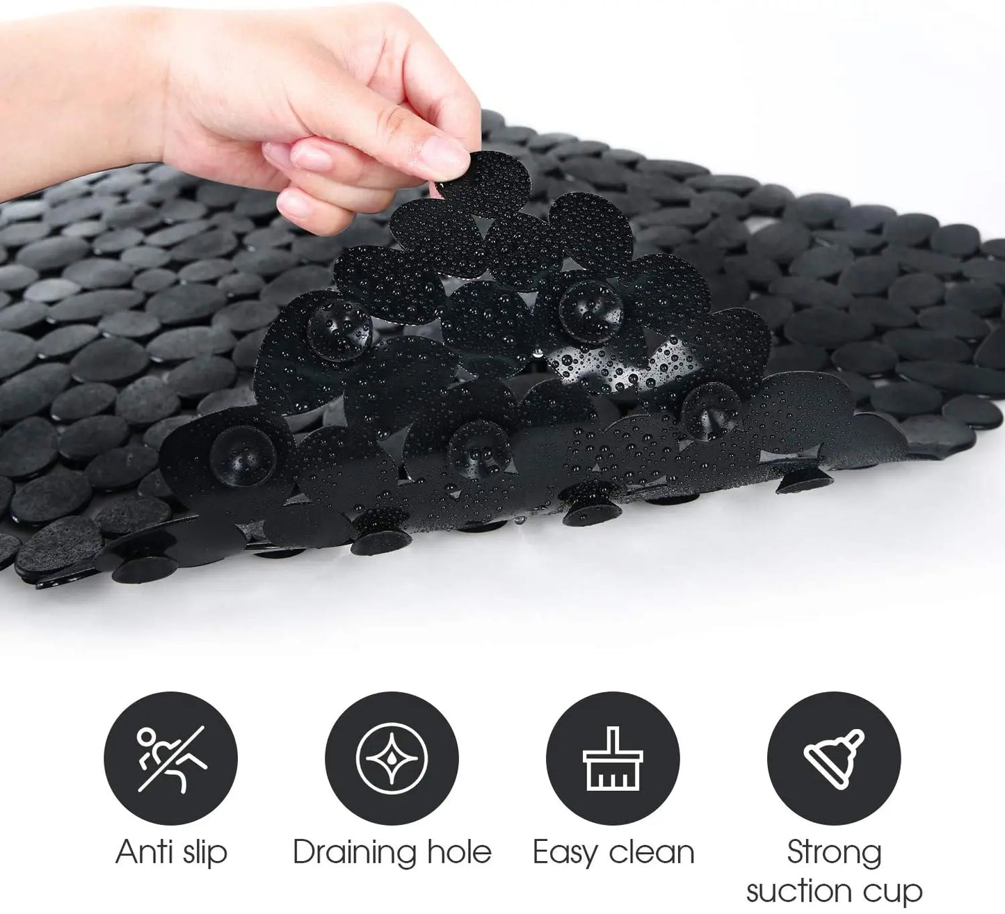 Non-Slip PVC Bathroom Mat with Suction Cups – Waterproof Slip-Resistant Shower & Bathtub Floor Mat